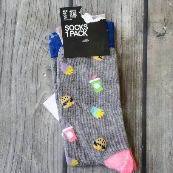 H&M Ladies Fast Food Socks NWT SZ 10-11.5 - Picture 1 of 1
